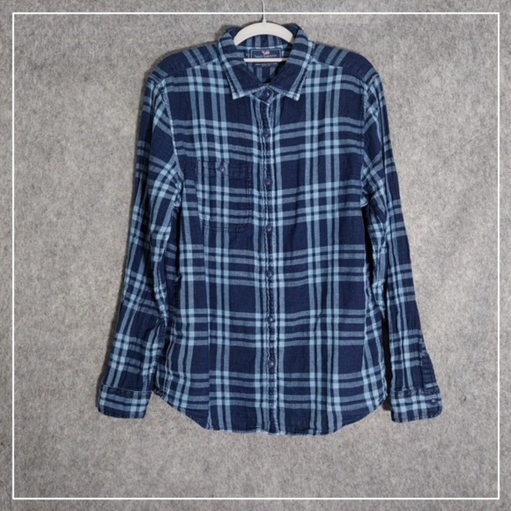 Vineyard Vines Men Shirt M Slim Longshore Button Plaid Long Sleeve casual preppy